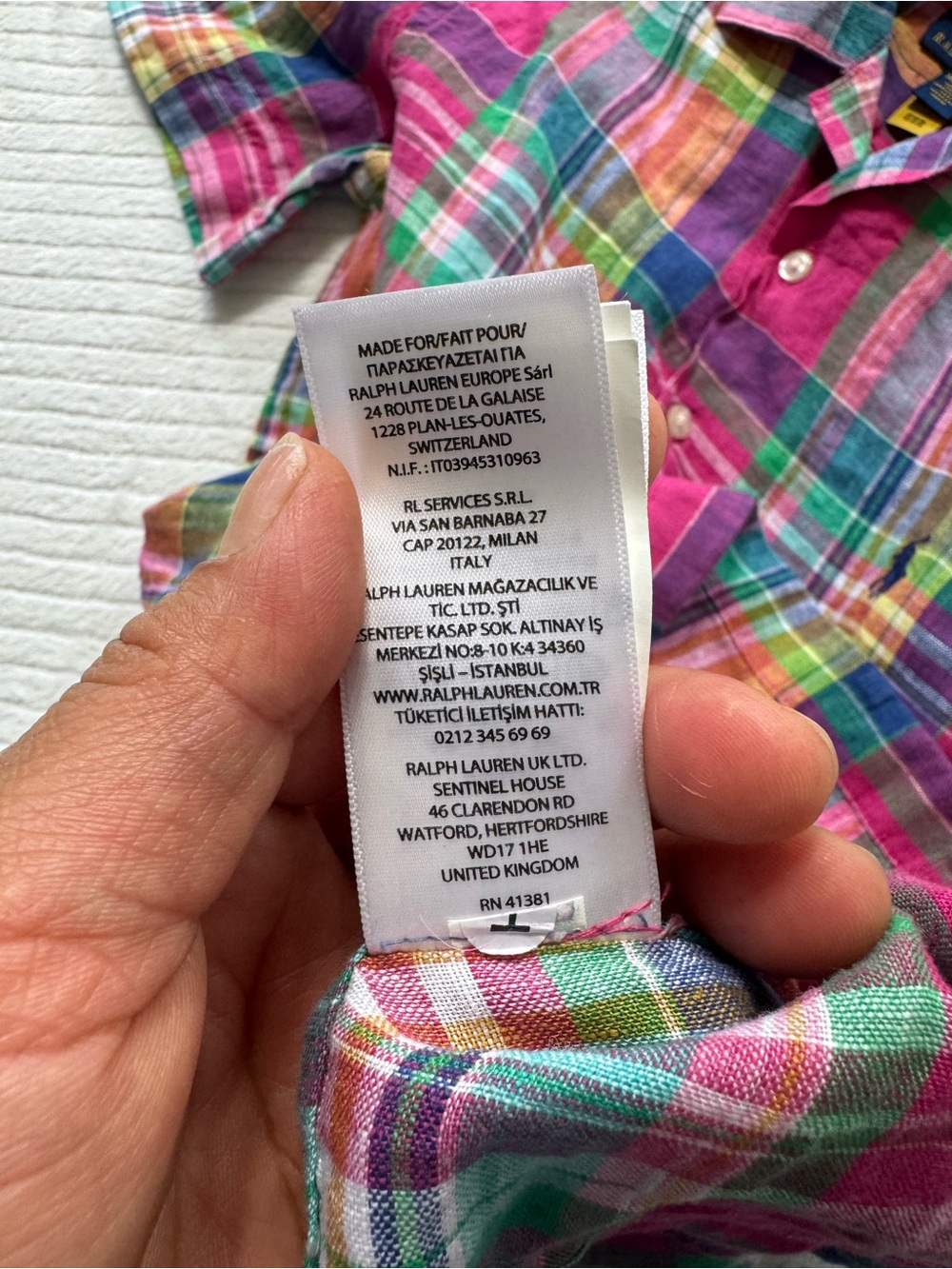 Polo by Ralph Lauren 100% Line Multicolor Plaid Short-Sleeve Button Shirt - Picture 5 of 11